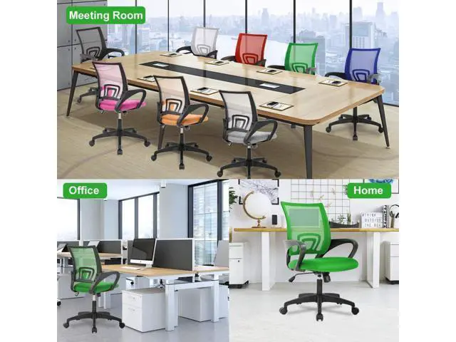 Alt view image 6 of 7 - Home Office Chair Ergonomic Desk Chair Mesh Computer Chair with Lumbar Support Armrest Executive Rolling Swivel Adjustable Mid Back Task Chair for Women Adults (Green)