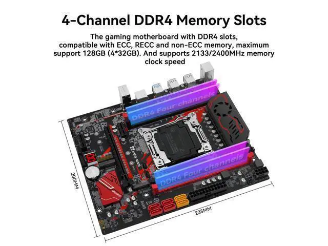 Alt view image 2 of 4 - MACHINIST X99 RS9 Server Motherboard LGA 2011-V3 Motherboard for Intel Xeon E5 V3/V4 and Core i7 5th/6th gen Series Processors, DDR4 Max 128GB, SATA 6Gbps, Gigabit LAN, NVME M.2, WiFi M.2, SATA 6Gbps
