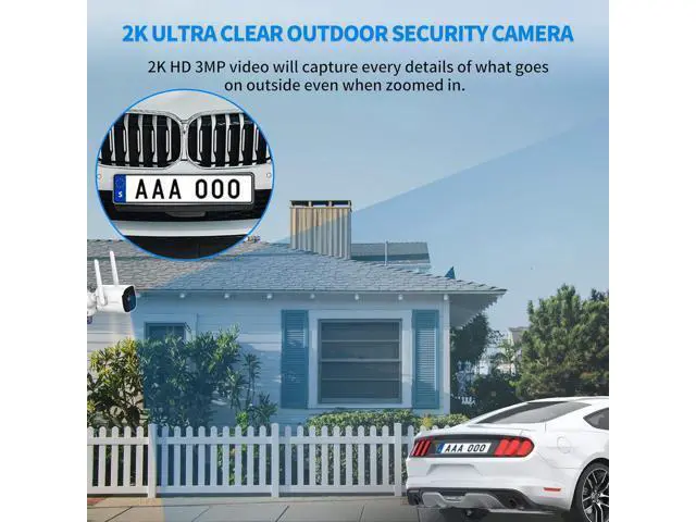 Alt view image 4 of 7 - Septekon 2K Home Security Cameras, 4 Pack Wired WiFi Outdoor Security Cameras with Night Vision, Two-Way Audio, 2.4G WiFi, IP66, Motion Detection Alarm - P30