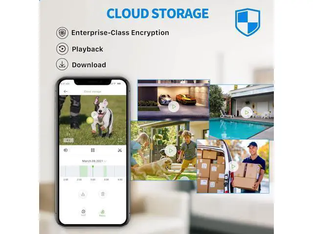 Alt view image 6 of 7 - Septekon 2K Home Security Cameras, 4 Pack Wired WiFi Outdoor Security Cameras with Night Vision, Two-Way Audio, 2.4G WiFi, IP66, Motion Detection Alarm - P30