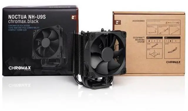 Alt view image 6 of 6 - Noctua NH-U9S chromax.Black, 92mm Single-Tower CPU Cooler (Black)