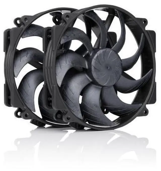 Main image of Noctua NF-A14x25r G2 PWM Sx2-PP chromax.black, Push-Pull Set of two Premium-Quality Quiet 140mm PC Fans (Black)
