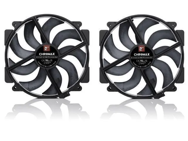 Alt view image 3 of 7 - Noctua NF-A14x25r G2 PWM Sx2-PP chromax.black, Push-Pull Set of two Premium-Quality Quiet 140mm PC Fans (Black)