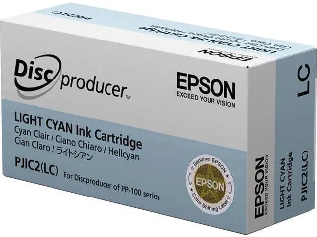 Main image of PJIC2-C13S020448 Light Cyan Ink Cartridge (1-Pack) for DiscProducer PP-100 in Retail Packaging
