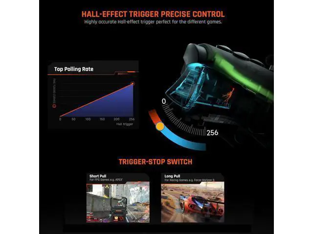 Alt view image 6 of 7 - BIGBIG WON Wireless Controller, Rainbow 2 Pro PC Controllers Motion Aiming, Hall Triggers, ALPS Joystick, Custom Button, 3.5mm Audio Gaming Controller for PC Windows/Android/iOS/Switch Controllers
