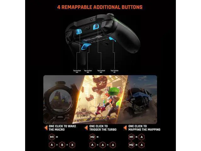 Alt view image 7 of 7 - BIGBIG WON Wireless Controller, Rainbow 2 Pro PC Controllers Motion Aiming, Hall Triggers, ALPS Joystick, Custom Button, 3.5mm Audio Gaming Controller for PC Windows/Android/iOS/Switch Controllers