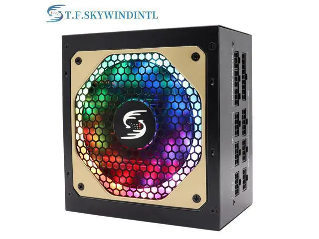 Alt view image 6 of 7 - 600W Power Supply RGB Fully Modular ATX Gaming PSU Full Voltage 90-265V Active PFC with FDB Fan Multiple ARGB Light Modes for Desktop PC Server