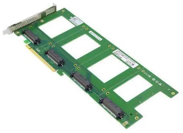 Alt view image 2 of 3 - Linkreal 4X U.2 SFF-8639 SSD to PCIE Express 3.0 Gen3 X16 Card NVMe SSD Adapter