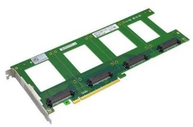 Alt view image 3 of 3 - Linkreal 4X U.2 SFF-8639 SSD to PCIE Express 3.0 Gen3 X16 Card NVMe SSD Adapter