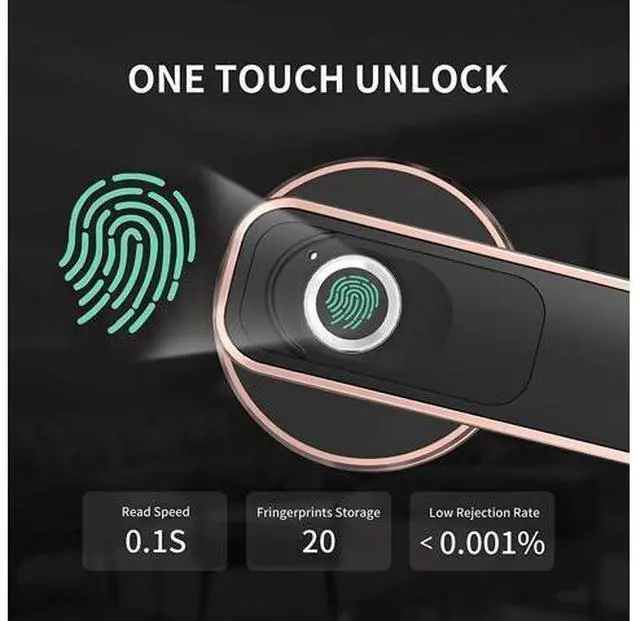 Alt view image 3 of 5 - Fingerprint Door Lock - Biometric Door Knob Fingerprint Door Knob Keyless Entry Door Locks with Handle Door Lever for Homes/Apartments/Office/AirBnB/Hotels (Silver)