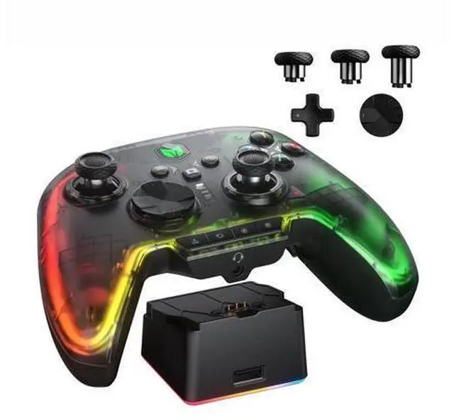 Main image of PC Controller, BIGBIG WON Wireless Controller Motion Control, Hall Trigger, ALPS Joystick, 3.5mm Audio, Gaming Controller for PC Windows/Android/iOS/Switch Pro Controller (Rainbow 2 Pro&Charging Dock)