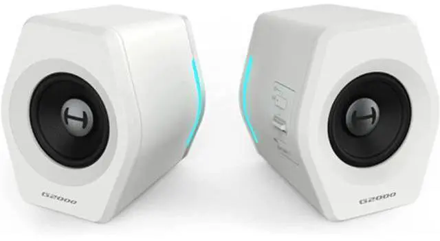 Main image of Edifier G2000 32W PC Computer Speakers for Gaming Desktop PC Laptop Mac Computer Woofer Speakers Bluetooth USB 3.5mm AUX Inputs RGB Lights Multimedia Speakers White