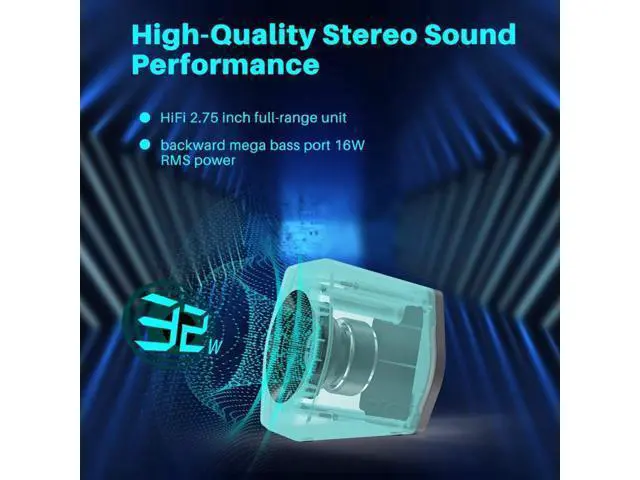 Alt view image 3 of 7 - Edifier G2000 32W PC Computer Speakers for Gaming Desktop PC Laptop Mac Computer Woofer Speakers Bluetooth USB 3.5mm AUX Inputs RGB Lights Multimedia Speakers White