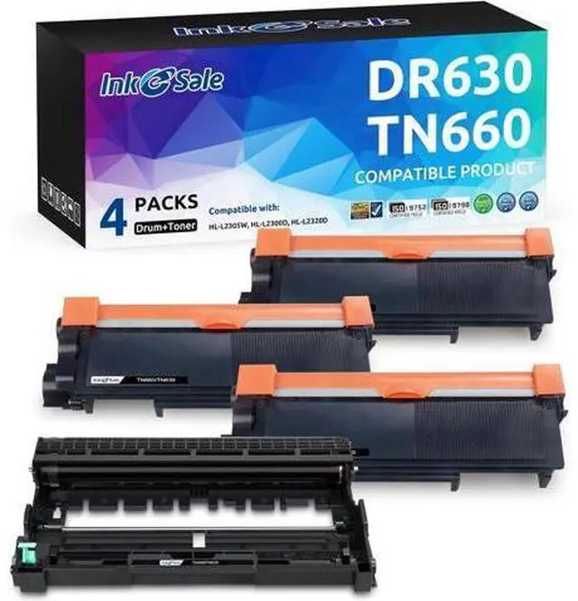Main image of INK E-SALE Compatible TN660 Toner Cartridge and DR630 Drum Set Replacement (1D+3T) for Brother MFC-L2700DW HL-L2340DW HL-L2300D HL-L2380DW DCP-L2540DW DCP-L2520DW MFC-L2740DW MFC-L2720DW Printer