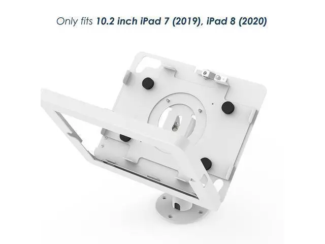 Alt view image 5 of 6 - Beelta Retail Kiosk Tablet Stand for 10.2 inch iPad 7th/8th Generation, Business Desktop POS iPad Stand, Anti Theft, Metal, White