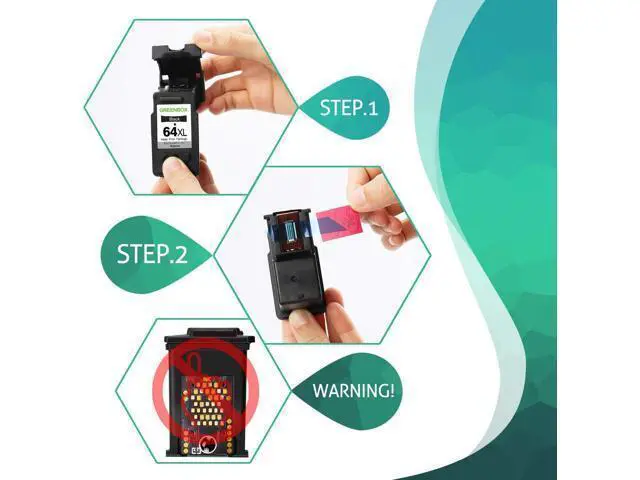 Alt view image 6 of 7 - GREENBOX Remanufactured Ink Cartridge Replacement 64 XL 64XL High-Yield Envy Photo 7855 7155 6255 6230 6252 6258 7120 6220 7130 7132 7158 7164 7820 7830 7858 7864 7800 Printer (2 Black)