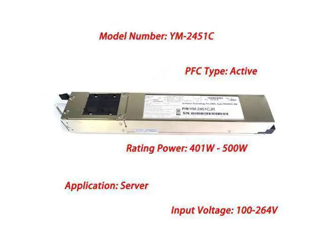 Main image of 450W Server PSU 450W Redundant Hot-Swap Power Supply YM-2451CJR YM-2451C SSI Power R512 G2 Power