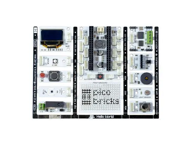 Main image of Picobricks - Raspberry Pi Pico W Starter Kit with Extensive Learning Guide, Raspberry Pi Kit, Raspberry Pi Starter Kit, Electronics Set(Not Included Pico W)