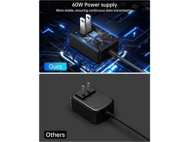 Alt view image 6 of 7 - Powered USB Hub, ACASIS 16 Port 60W USB Hub 3.0 with 4*USB Smart Charging Port, 2*USB C 3.0, 4*USB A 3.0, 6*USB 2.0, Individual On/Off Switches, 12V/5A DC Power Adapter for Laptops, PC