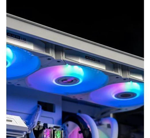 Alt view image 5 of 7 - ALSEYE i12 PC Case Fan Kit, Three Wireless ARGB & PWM Case Fans kit with Snap-in Connection Structure (i12 kit Black)