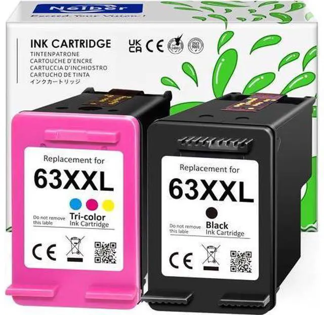Main image of 63XXL 63XL Ink Cartridge Combo Pack | High Yield Ink 63 63XL Black/Color Works for Envy 4520 for Officejet 3830 4650 5255 Series Printer