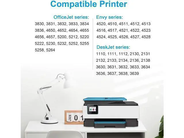 Alt view image 4 of 7 - 63XXL 63XL Ink Cartridge Combo Pack | High Yield Ink 63 63XL Black/Color Works for Envy 4520 for Officejet 3830 4650 5255 Series Printer