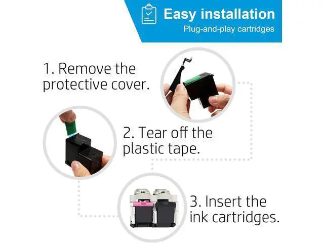 Alt view image 6 of 7 - 63XXL 63XL Ink Cartridge Combo Pack | High Yield Ink 63 63XL Black/Color Works for Envy 4520 for Officejet 3830 4650 5255 Series Printer