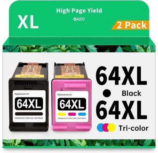 Main image of 64XL Ink Cartridge Printers Remanufactured Ink Cartridge Replacement 64XL Ink Cartridge Combo Pack for Envy Photo 7858 7855 7155 7158 7164 5542 6255 7800 6232 (2 Pack) HP64 Ink HP64XL