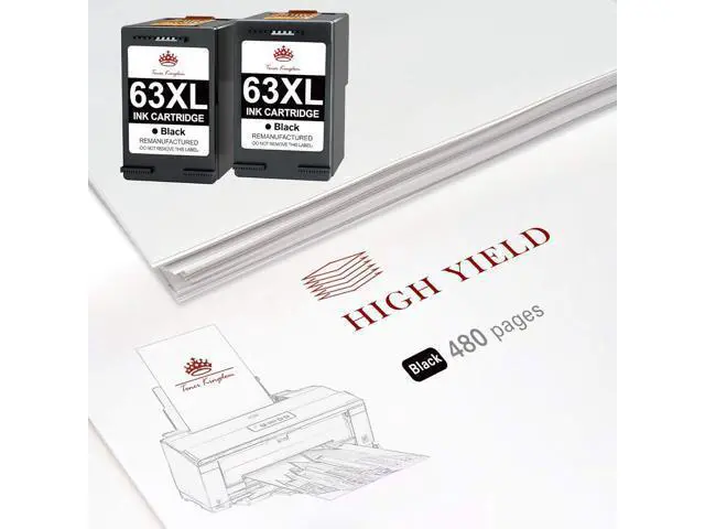 Alt view image 3 of 7 - Toner Kingdom Remanufactured Ink Cartridge Replacement for 63XL Black Ink Cartridge for Officejet 3830 4650 5255 3832 Envy 4520 4512 4516 Deskjet 1112 3630 3634 3639 2132 Ink Printer (2 Black)