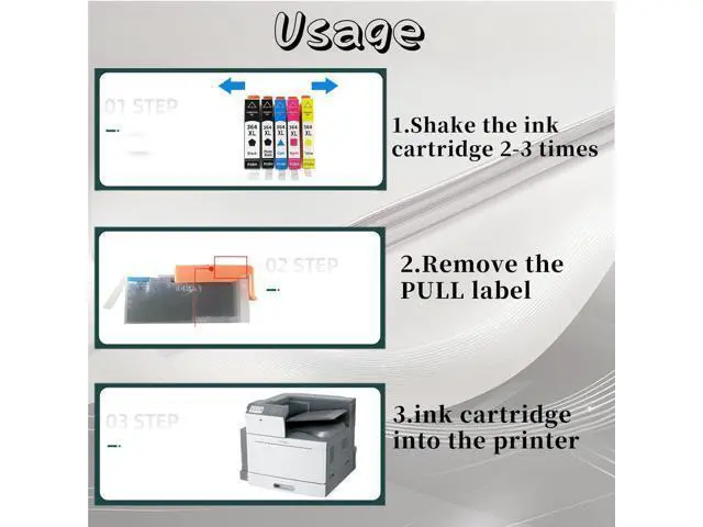 Alt view image 6 of 7 - 364XL Ink Cartridge High Yield Compatible for Photosmart B8550 B8553 B8558 C6380 C6383 C5324 C5383 C5380 C6324 C5390 C5393 C5388 C5370 Printer 2 Set