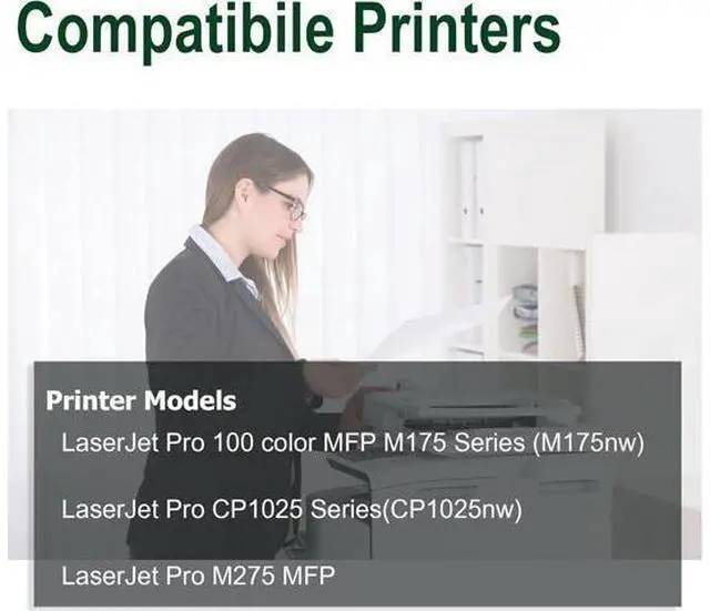 Alt view image 2 of 6 - 126A Black Toner Cartridge Replacement 126A CE310A for Laserjet Pro 100 Color MFP M175nw,cp1025nw,M275 Printer Ink (2-Pack)