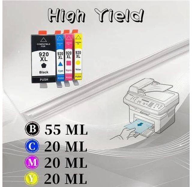 Alt view image 3 of 7 - 920xl Ink Cartridge High Yield Compatible for Officejet 6000 6500 6500 Wireless 6500A 7000 7500 7500A Printer 3 Set