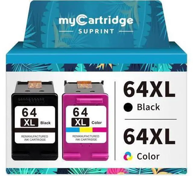 Main image of MYCARTRIDGE SUPRINT 64XL Ink Cartridge Combo Pack Remanufactured Ink Cartridge Replacement 64XL 64 Ink for Envy 7855 7155 7858 5542 6255 7800 6232 6252 Printer Black Color