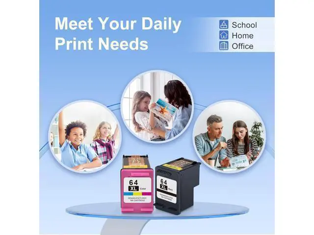 Alt view image 6 of 6 - MYCARTRIDGE SUPRINT 64XL Ink Cartridge Combo Pack Remanufactured Ink Cartridge Replacement 64XL 64 Ink for Envy 7855 7155 7858 5542 6255 7800 6232 6252 Printer Black Color