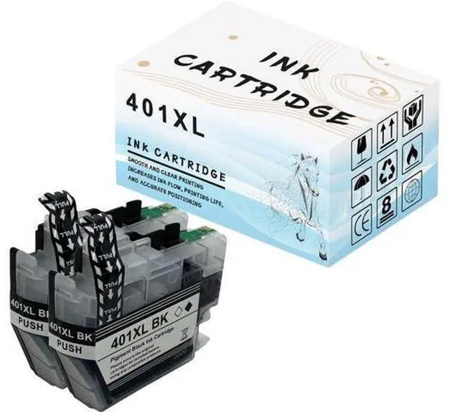 Main image of 401 XL Replacement Ink Cartridge Compatible for Brother LC401 401XL ,for Brother MFC-J1010DW MFC-J1012DW MFC-J1170DW Printers 2Black