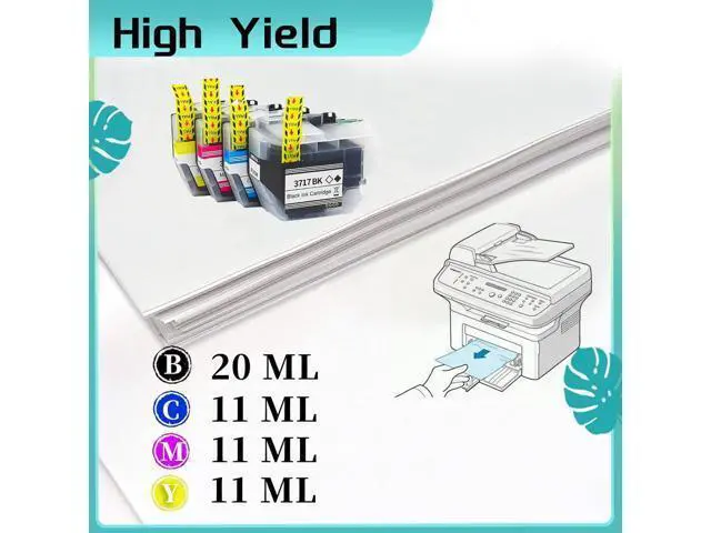 Alt view image 3 of 7 - LC3717 Ink Cartridge for Brother High Yield Replacement Pack,Compatible for MFC-J2330DW MFC-J3930DW Printer 2 Set