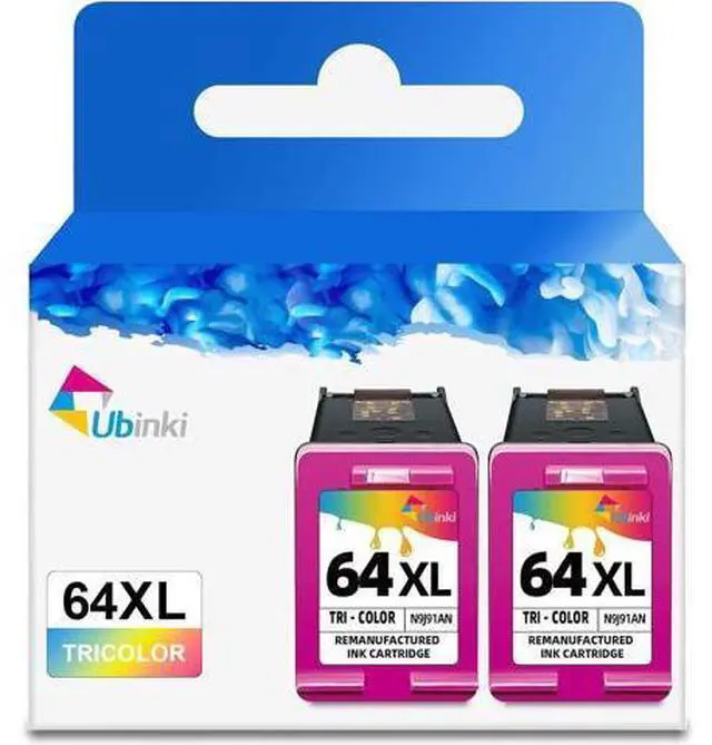 Main image of Ubinki 64XL Color Ink Cartridge Replacement Ink 64 XL HP64 HP64XL Cartridges for Envy 7855 7155 7858 7800 7955e 7255e 7900e 6200 6255 7830 7864 7120 6222 Tango x Printers (2-Pack)