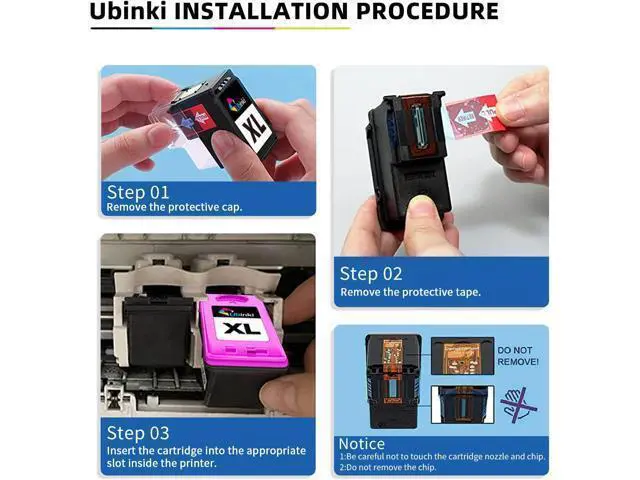 Alt view image 4 of 7 - Ubinki 64XL Color Ink Cartridge Replacement Ink 64 XL HP64 HP64XL Cartridges for Envy 7855 7155 7858 7800 7955e 7255e 7900e 6200 6255 7830 7864 7120 6222 Tango x Printers (2-Pack)