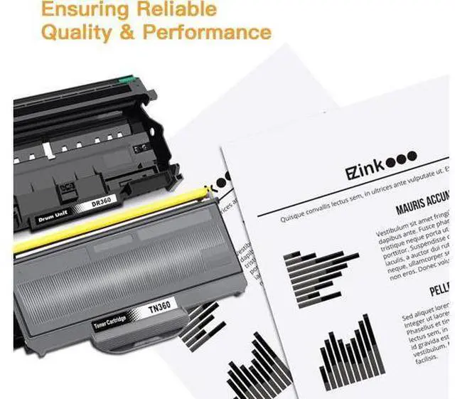 Alt view image 7 of 7 - E-Z Ink (TM) Compatible Toner Cartridge & Drum Unit Replacement for Brother TN360 TN330 DR360 DR-360 High Yield Compatible with DCP-7040 DCP-7030 MFC-7840W HL-2140 MFC-7340(2 Toner, 1 Drum Unit)