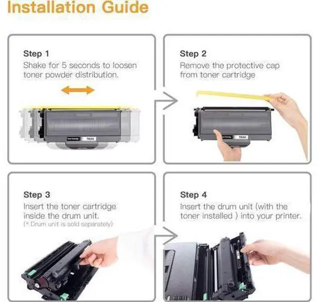 Alt view image 6 of 7 - E-Z Ink (TM) Compatible Toner Cartridge & Drum Unit Replacement for Brother TN360 TN330 DR360 DR-360 High Yield Compatible with DCP-7040 DCP-7030 MFC-7840W HL-2140 MFC-7340(2 Toner, 1 Drum Unit)