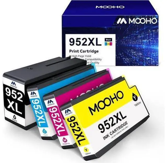 Main image of Mooho Remanufactured Ink-Cartridge Replacement 952 XL 952XL OfficeJet 8710 8720 7740 8715 8210 8740 8725 7720 8702 8216 8730 Printer Ink (Black Cyan Yellow Magenta,4 Pack)