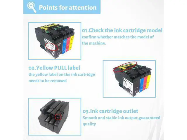 Alt view image 4 of 7 - Ink Cartridge for Brother LC3033XXLBK LC3033XXLC LC3033XXLM LC3033XXLY Ink Cartridge Combo,High Yield Compatible for Brother J995DW J995DW Printer Combo Pack