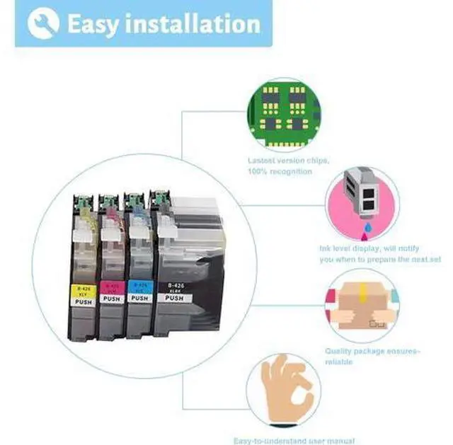 Alt view image 5 of 7 - Ink Cartridge for Brother LC426XLBK LC426XLC LC426XLM LC426XLY High Yield,6000 Pages Black,5000 Pages Color Compatible J4335DW J4340DW J4535DW J4540DW Printer Magenta