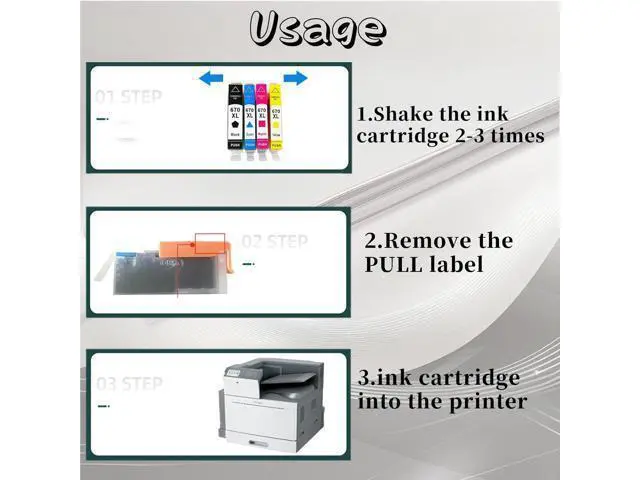 Alt view image 6 of 7 - 670XL Ink Cartridge High Yield Replacement Pack,Compatible for DESKJET 3525 5525 4615 4625 6525 Printer 2 Set