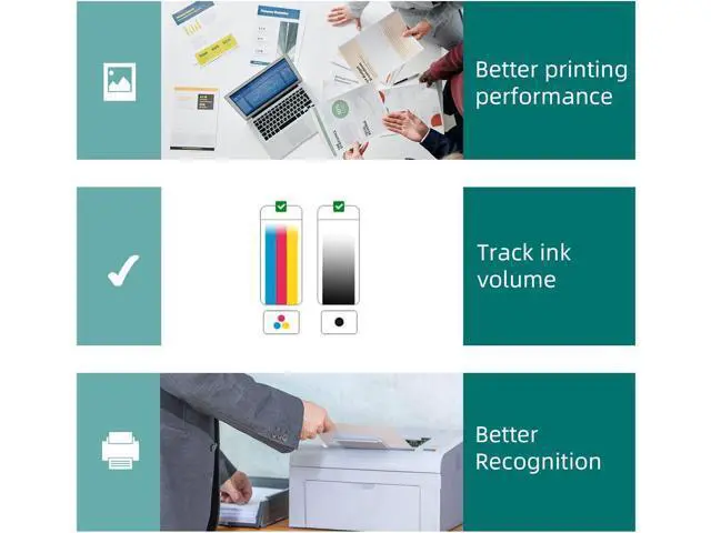 Alt view image 5 of 7 - 63XL Ink Cartridge Combo Pack Replacement Ink 63, 63XL, 63 Ink, for Envy 4520 4512 4511 4524 4522, for OfficeJet 4650 3830 52525 5258 4655 5200 5212,for DeskJet 3630 1112 Printer