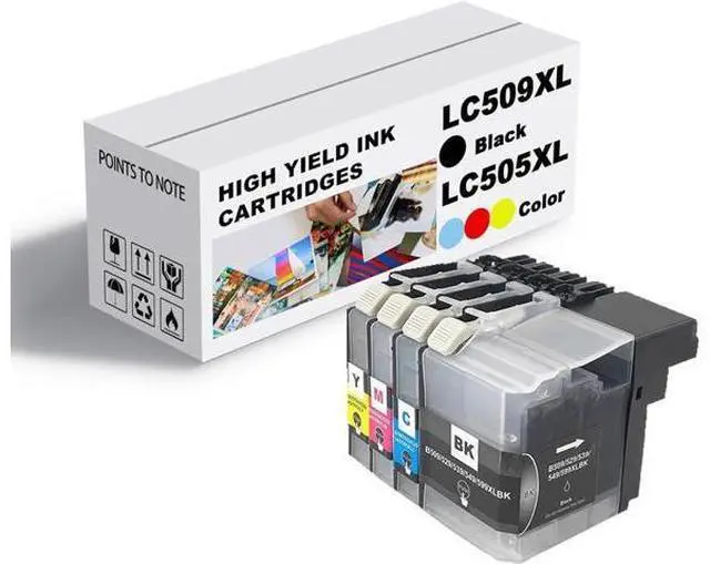 Main image of Ink Cartridge for Brother LC509XLBK LC505XLC LC505XLM LC505XLY Ink Cartridge Combo,High Yield Compatible for Brother J100 J105 J200 Printers Combo Pack