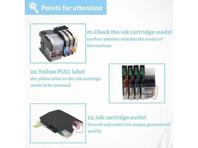 Alt view image 4 of 7 - Ink Cartridge for Brother LC509XLBK LC505XLC LC505XLM LC505XLY Ink Cartridge Combo,High Yield Compatible for Brother J100 J105 J200 Printers Combo Pack