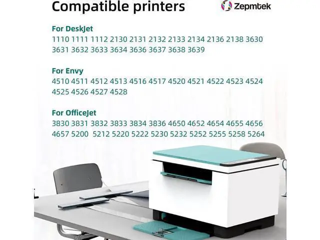 Alt view image 2 of 7 - 63XL Ink Cartridge Combo Pack Replacement Ink 63, 63XL, 63 Ink, for Envy 4520 4512 4511 4524 4522, for OfficeJet 4650 3830 52525 5258 4655 5200 5212,for DeskJet 3630 1112 Printer