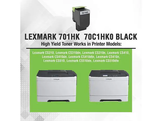 Alt view image 2 of 6 - Be Green Ink Compatible Replacement Black Toner Cartridge for Lexmark CS310dn CS410dn CS310n CS310 CS510de CS410n CS 410 CS510 CS410dtn CS510dte - 701HK 70C1HK0 Black Toner (High Yield)