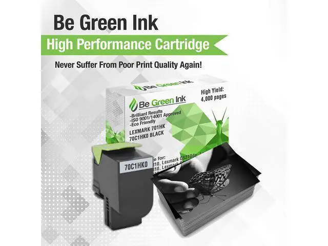 Alt view image 3 of 6 - Be Green Ink Compatible Replacement Black Toner Cartridge for Lexmark CS310dn CS410dn CS310n CS310 CS510de CS410n CS 410 CS510 CS410dtn CS510dte - 701HK 70C1HK0 Black Toner (High Yield)